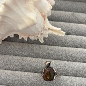 Elegant Silver and Amolite Ring snake